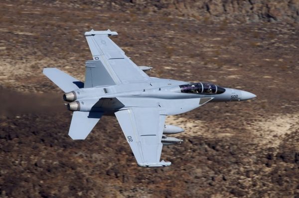 EA-18G flying through Star Wars Canyon