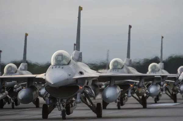 MISAWA AIR BASE F-16 FIGHTING FALCONS CONDUCT ELEPHANT WALK EXERCISE