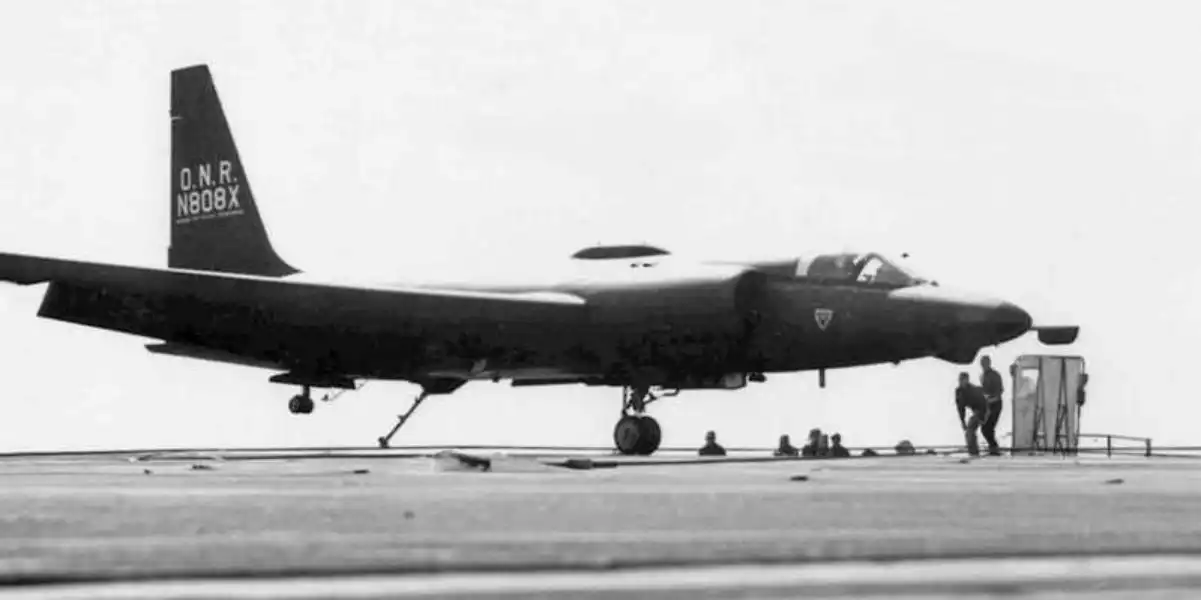 The U-2 that took off from USS Ranger carrier and spied over French Polynesian nuclear test site at Mururoa atoll